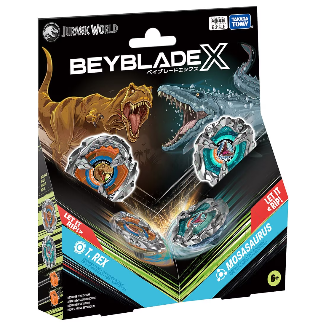 Beyblade X BXG-40 JURASSIC WORLD Mosasaurus VS T-Rex
