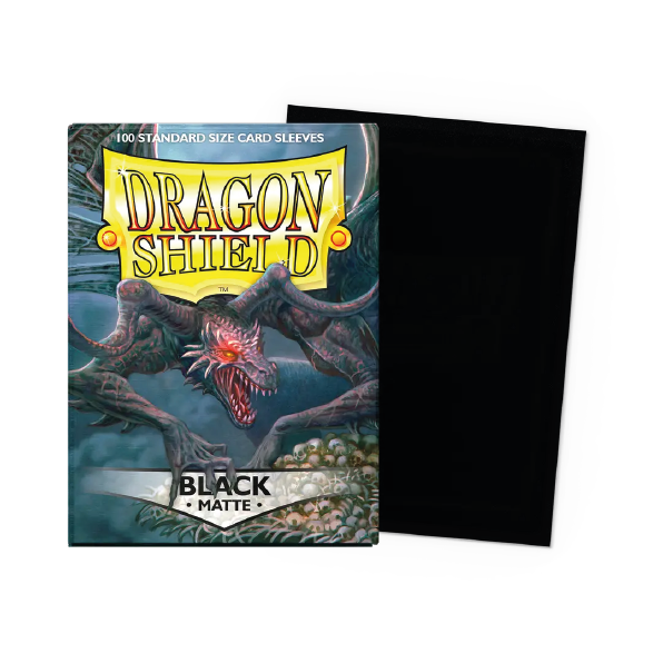 Dragon Shield 100 - Standard Deck Protector Sleeves Matte Black