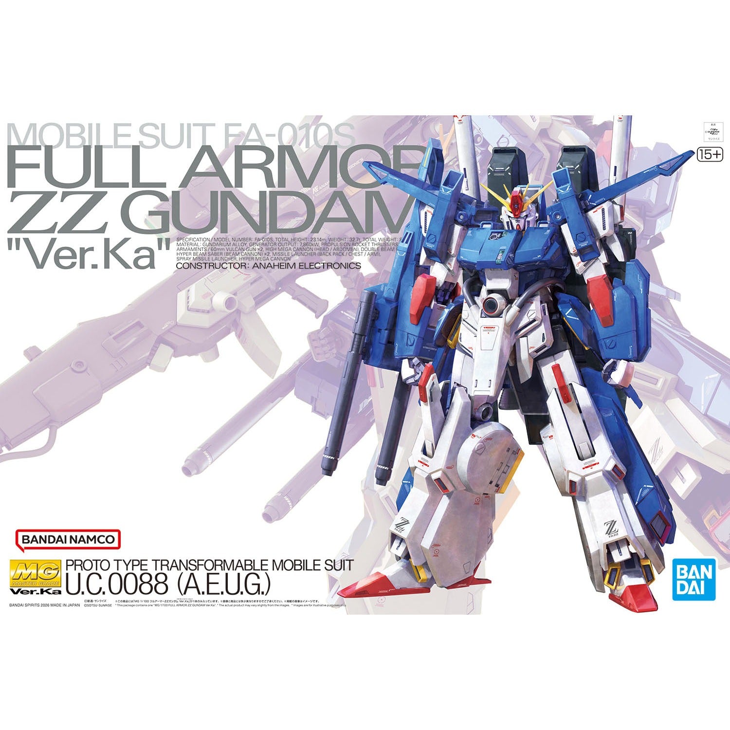 [PRE-ORDER] MG 1/100 Full Armor ZZ Gundam Ver. KA